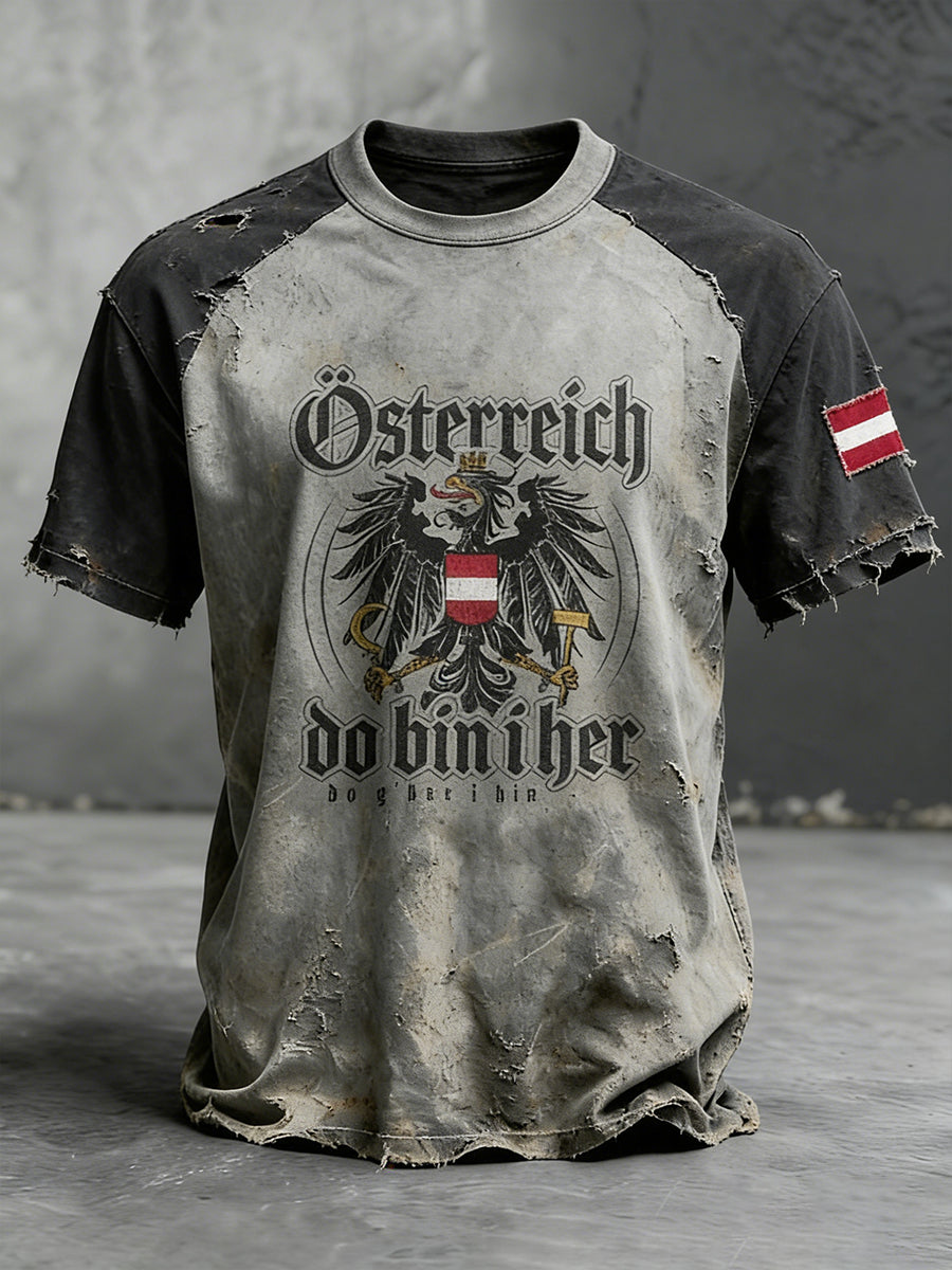 Retro österreichi scher Kunstdruck Casual T-Shirt