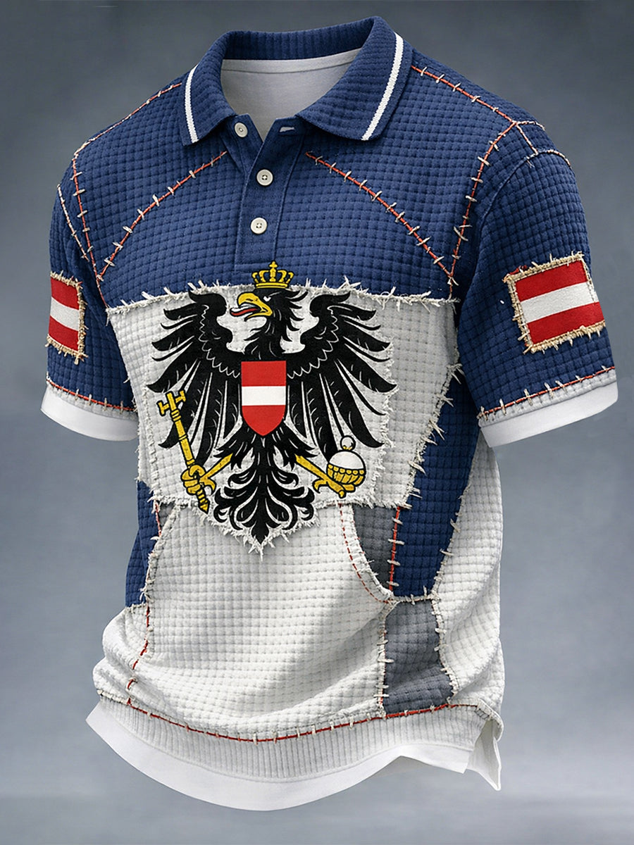 Retro österreichi scher Kunstdruck Casual Polo Shirt