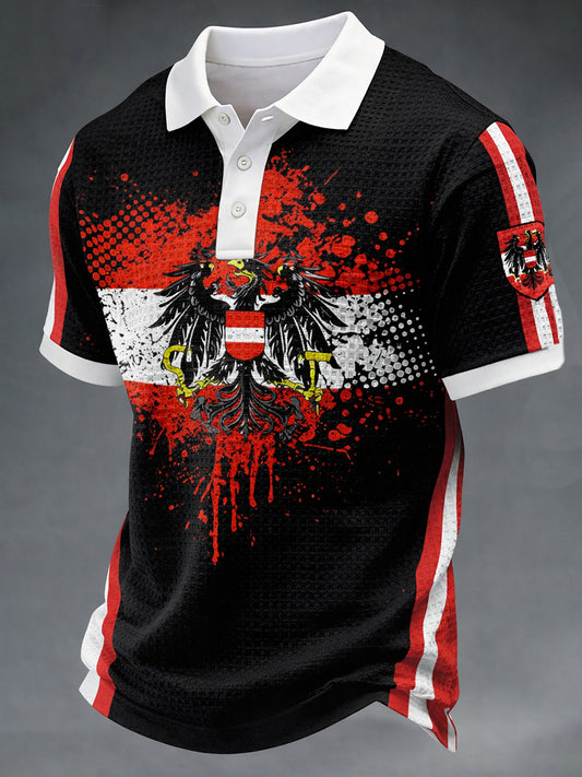 Retro österreichischer Kunstdruck Lässiges Poloshirt