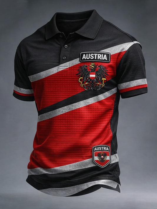Retro österreichischer Kunstdruck Lässiges Poloshirt