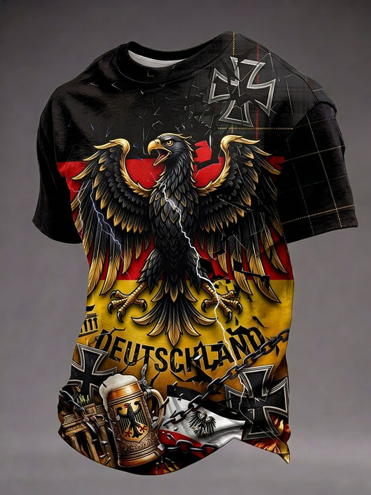 Deutschland bedrucktes Kurzarm-T-Shirt für Männer