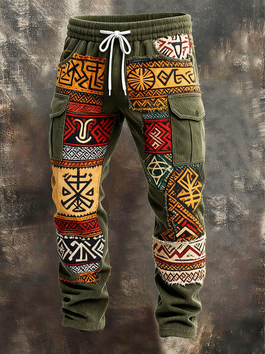Herren Retro Urlaub Business Kunstprint Freizeit Berufsbekleidung Hose
