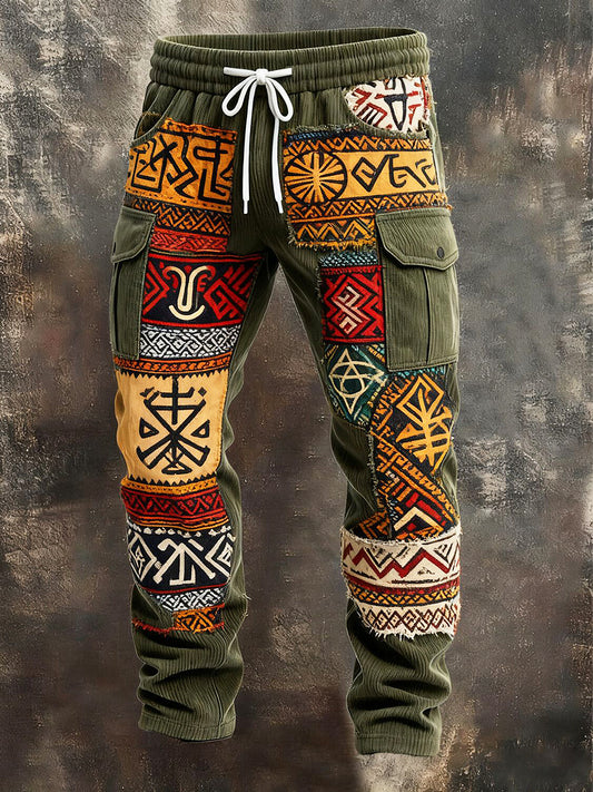 Herren Retro Urlaub Business Kunstprint Freizeit Berufsbekleidung Hose