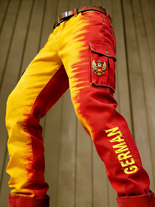 Herren deutsche Flagge Druck lässige Arbeits hose
