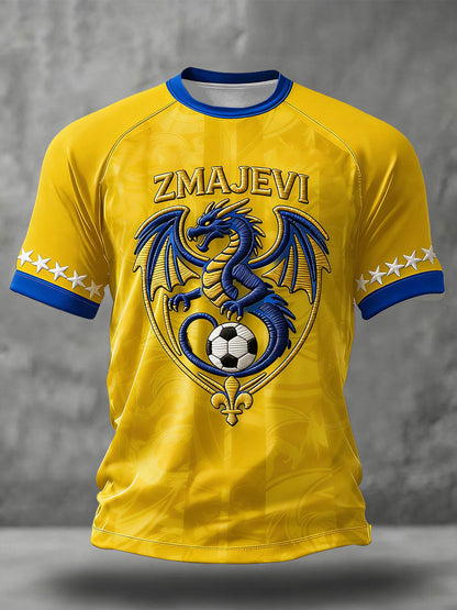 Herren Bosno ZMAJEVI Fußballfan-Print-T-Shirt