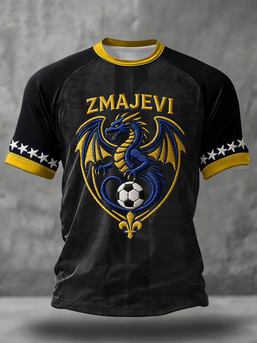Herren Bosno ZMAJEVI Fußballfan-Print-T-Shirt