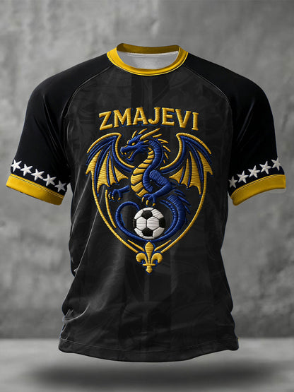 Herren Bosno ZMAJEVI Fußballfan-Print-T-Shirt