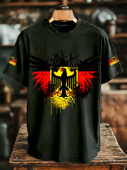 Männer deutscher Flaggen druck lässig cooles schwarzes T-Shirt