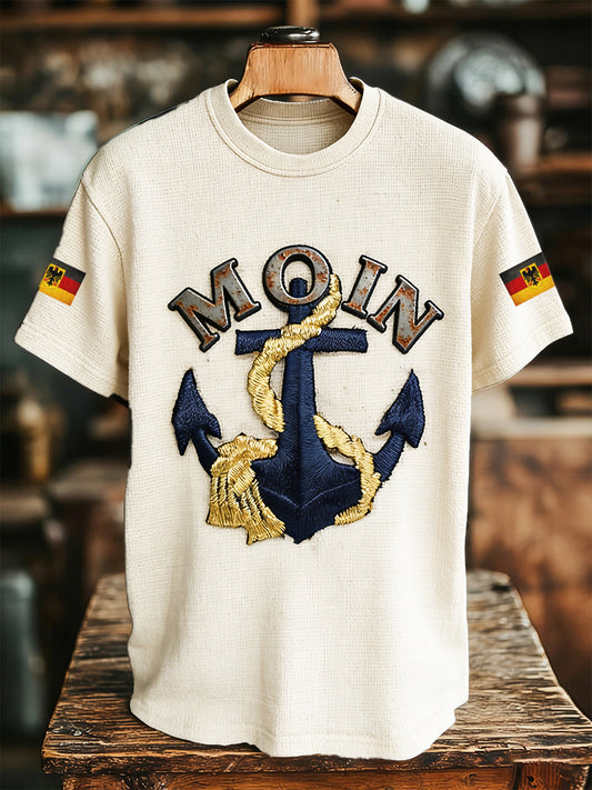 Herren Off-White Deutsch MOIN Bedrucktes lässiges T-Shirt