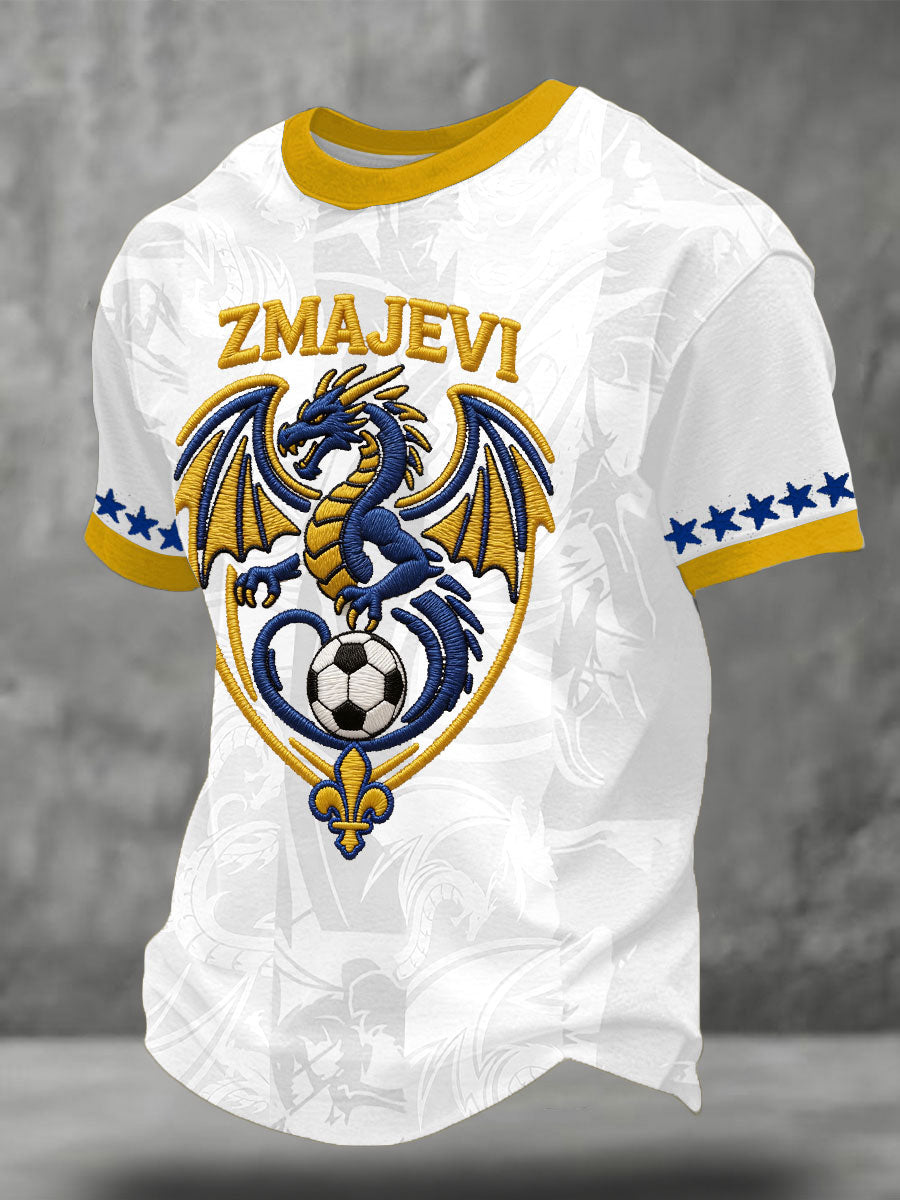 Herren-Fußballfan-T-Shirt mit Bosnien-ZMAJEVI-Print
