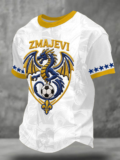 Herren-Fußballfan-T-Shirt mit Bosnien-ZMAJEVI-Print