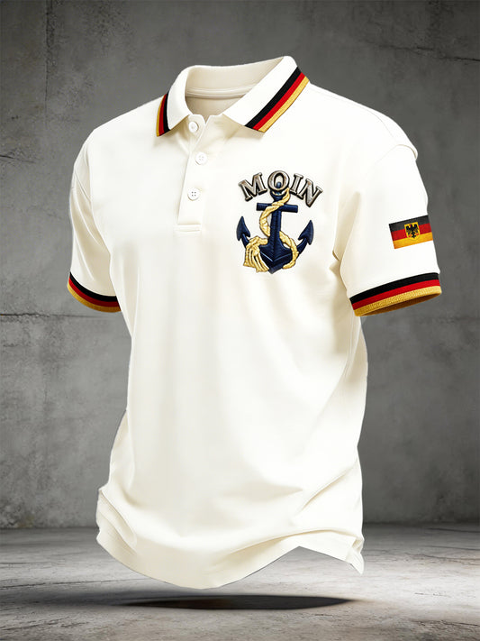 Herren Off-White Deutsches Moin Vintage Print lässiges Polos hirt