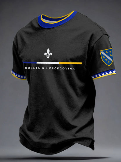 Herren-Fußballfan-T-Shirt mit Bosnien-ZMAJEVI-Print