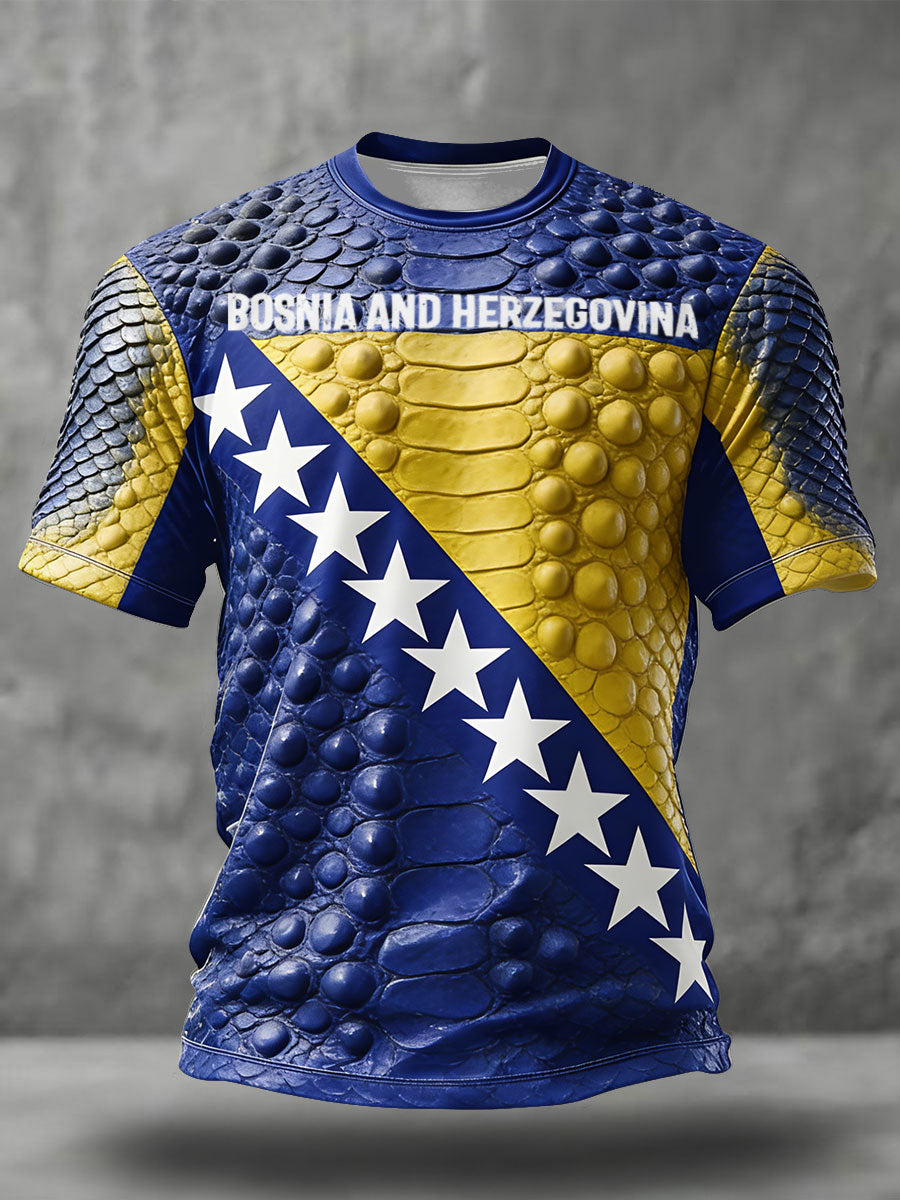 Herren-Fußballfan-T-Shirt aus Bosnien mit ZMAJEVI-Print