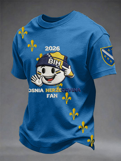 Herren Bosnien ZMAJEVI Fußballfan bedrucktes Kurzarm-T-Shirt