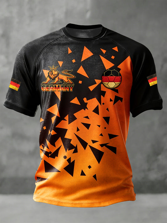 Herren Deutsch Fußball Print Casual Drop-Schulter-Jersey T-Shirt
