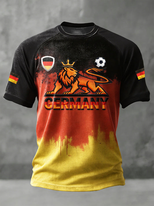 Männer deutsche Flagge Fußball druck Drop-Schulter-Jersey T-Shirt