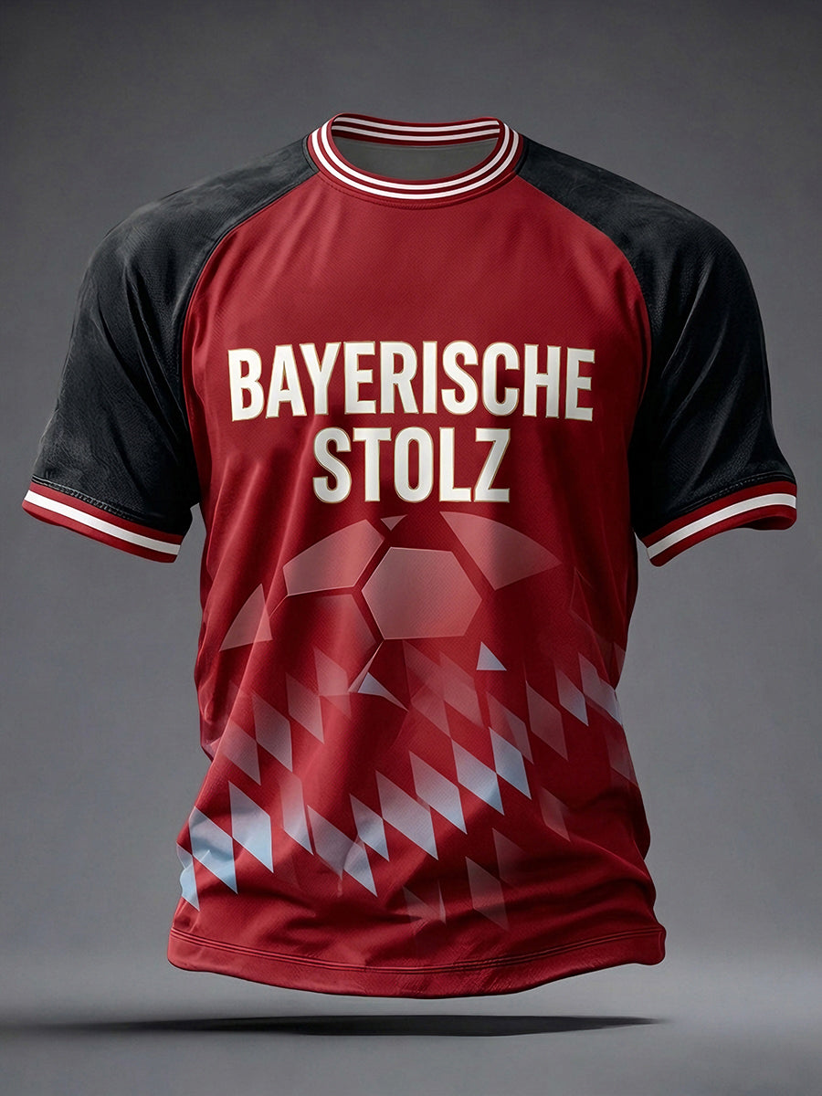 Herren T-Shirt mit deutschem Fußballfan-Print