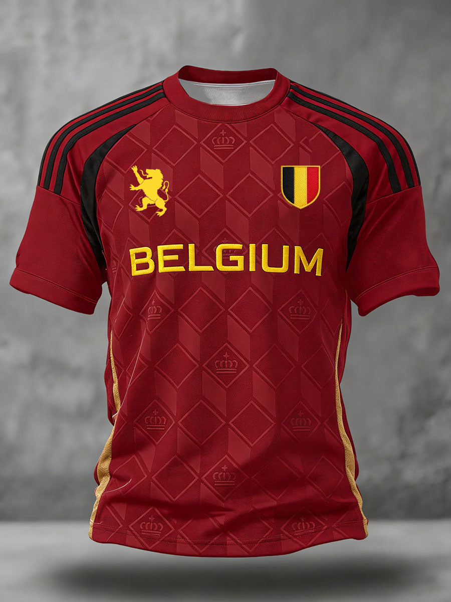 Herren-T-Shirt mit belgischem Fußballmotiv und Aufdruck