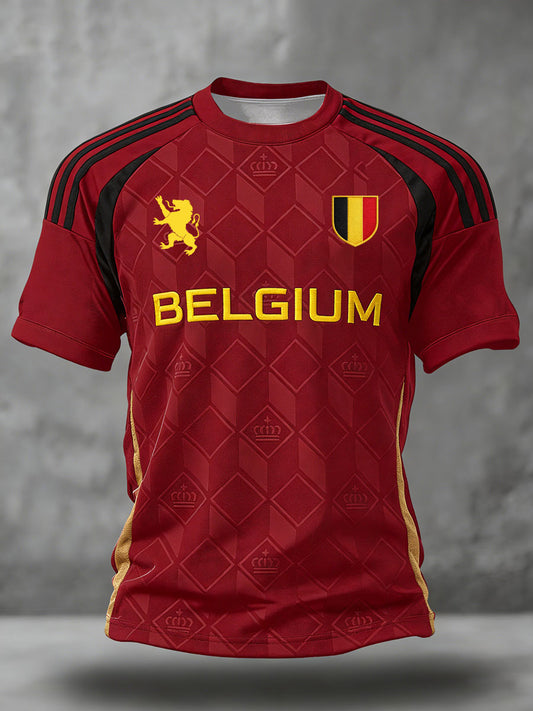 Herren-T-Shirt mit belgischem Fußballmotiv und Aufdruck