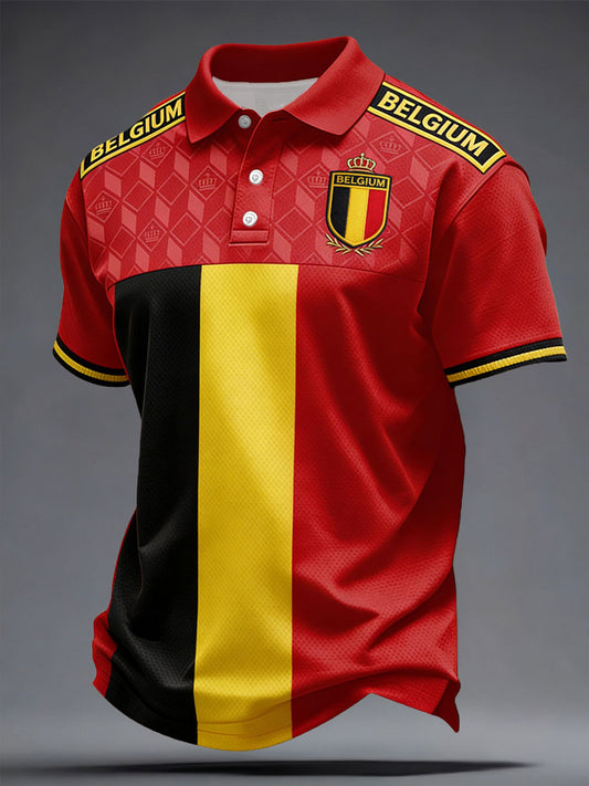 Herren Belguim Fußball-Liebhaber bedruckte Freizeit-Tops