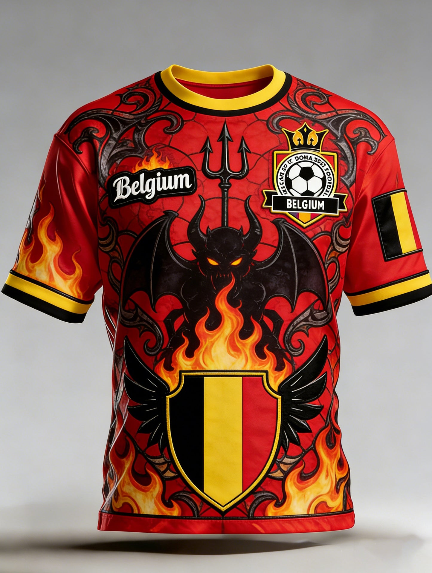 Männer Belgien Fußballspiel Jubeln Kunstdruck Fan T-Shirt