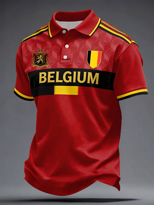 Herren Belgien Fußballfan Bedruckte Freizeitoberteile
