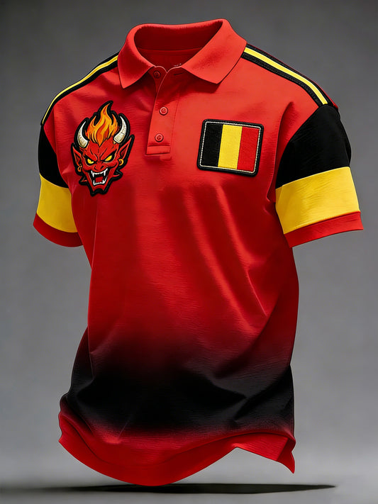 Herren Belgien Fußballspiel Jubel Kunstdruck Fan-Polo