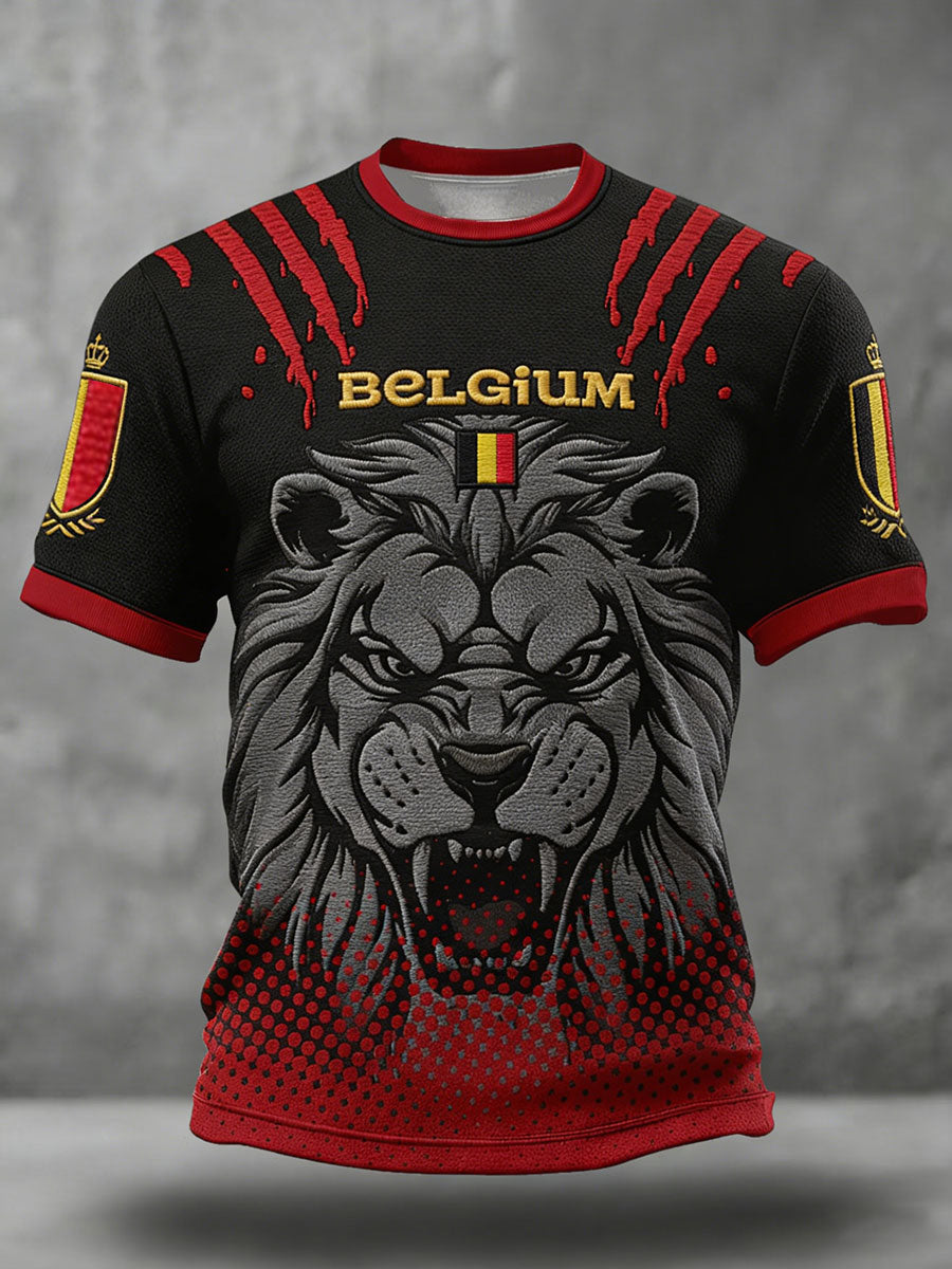 Herren-T-Shirt mit belgischem Fußballmotiv und Aufdruck