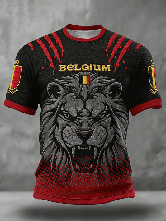 Herren-T-Shirt mit belgischem Fußballmotiv und Aufdruck