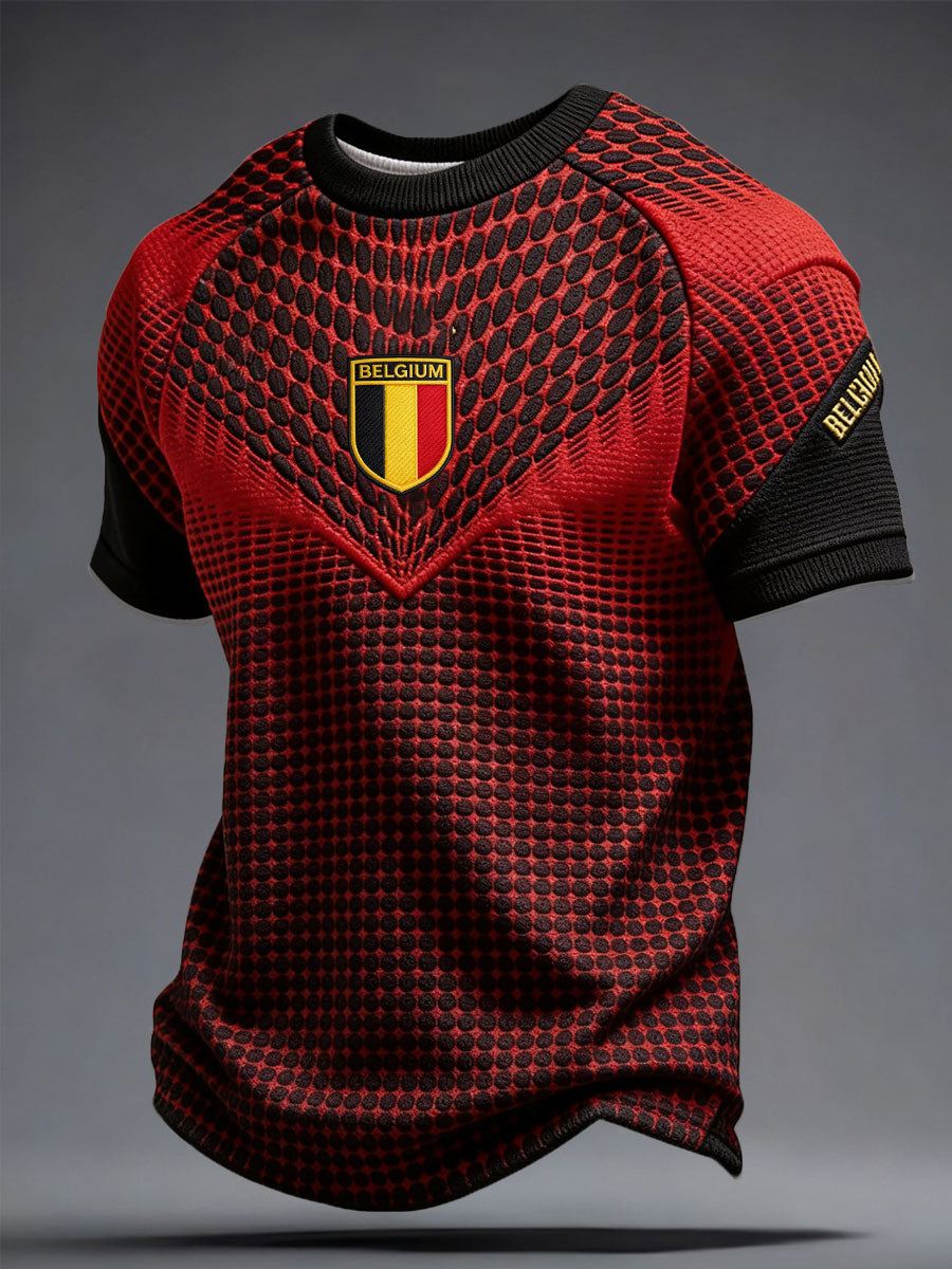 Herren-T-Shirt mit belgischem Fußballmotiv und Aufdruck