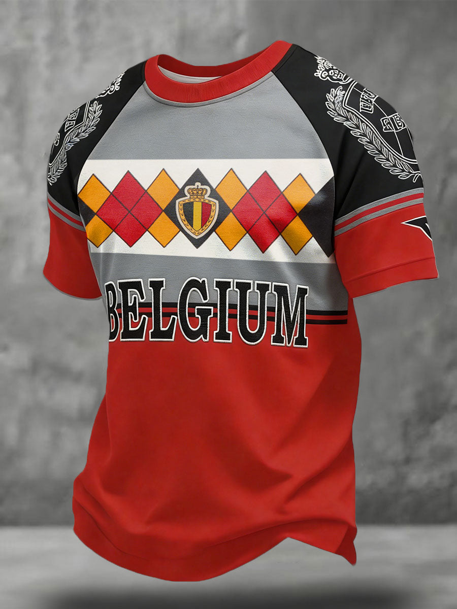 Herren-T-Shirt mit belgischem Fußballmotiv und Aufdruck