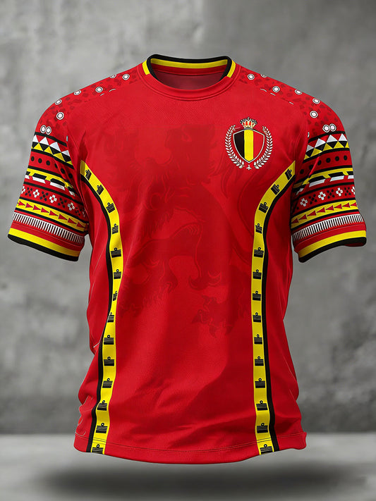 Herren Belguim Fußball-Liebhaber bedrucktes T-Shirt