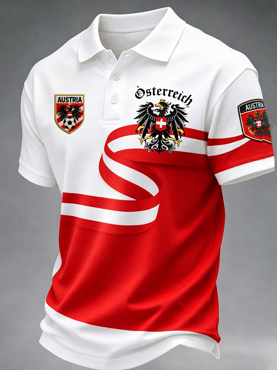 Retro österreichischer Kunstdruck Lässiges Poloshirt