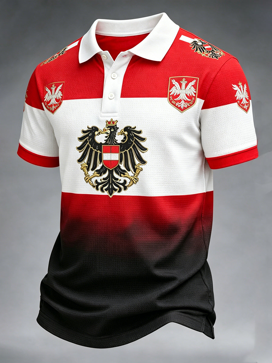 Retro österreichischer Kunstdruck Lässiges Poloshirt