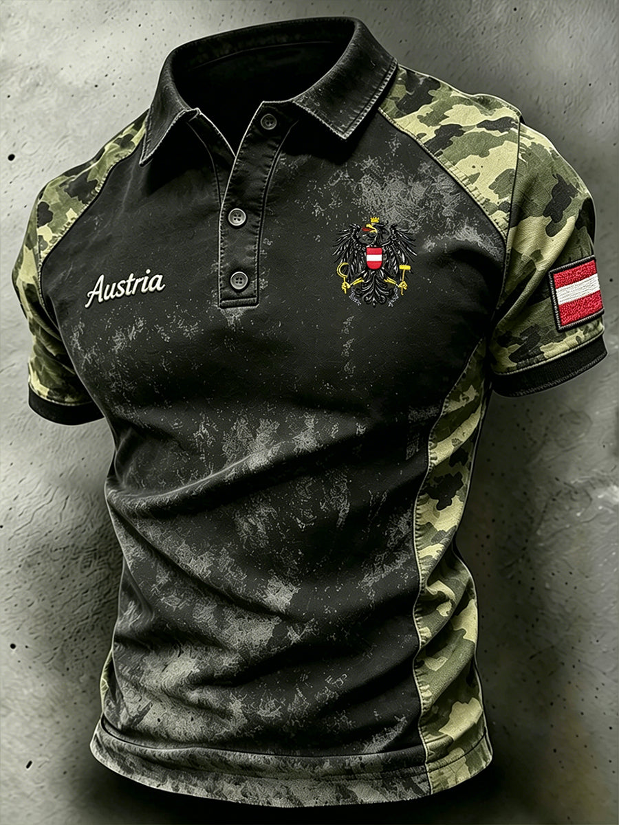 Lässiges Polos hirt mit Tarnmuster für Männer