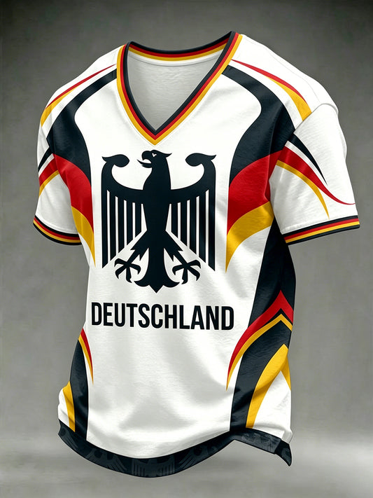 Herren-T-Shirt mit deutschem Fußball-Liebhaber-Print
