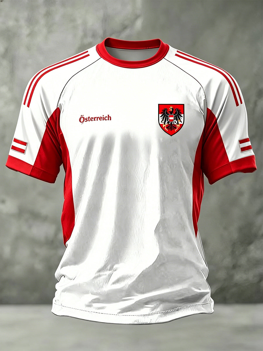 Herren-T-Shirt mit Fußballmotiv-Print
