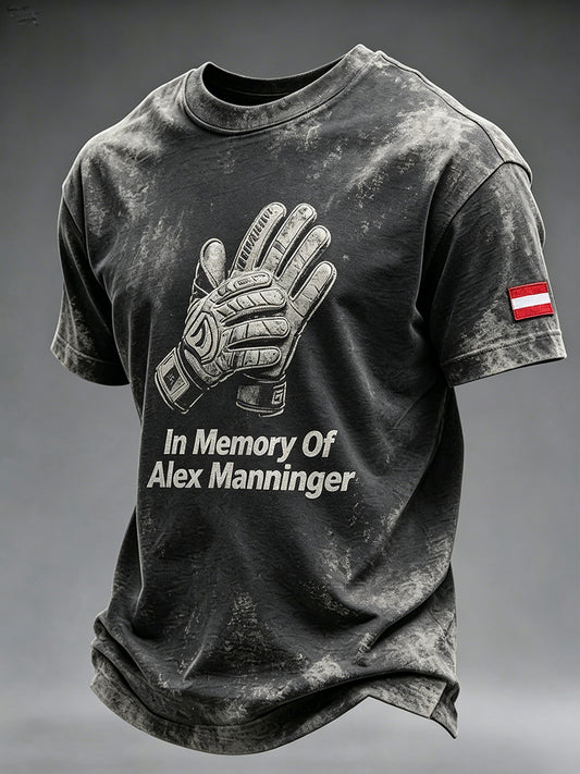 Herren-T-Shirt im Vintage-Stil mit Gedenk figur