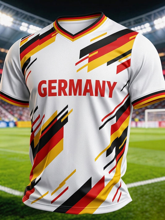 Herren-Fußballfan-T-Shirt mit Deutschland-Print