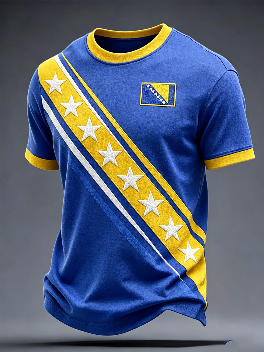 Herren-T-Shirt mit Bosnien-Sportmotiv und Aufdruck