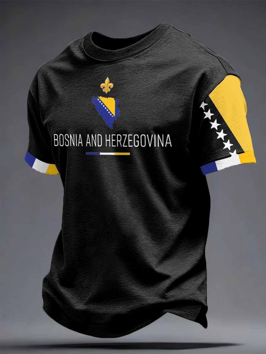 Herren-T-Shirt mit Bosnien-Sportmotiv und Aufdruck