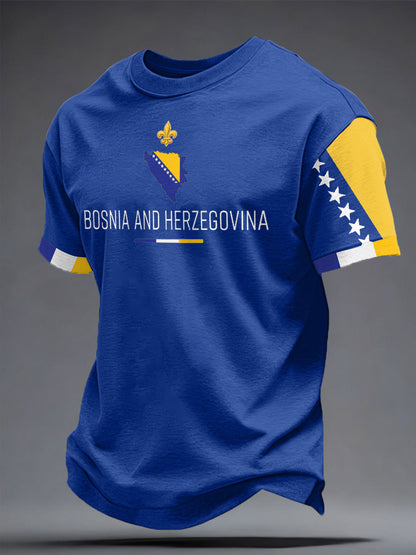 Herren-T-Shirt mit Bosnien-Sportmotiv und Aufdruck