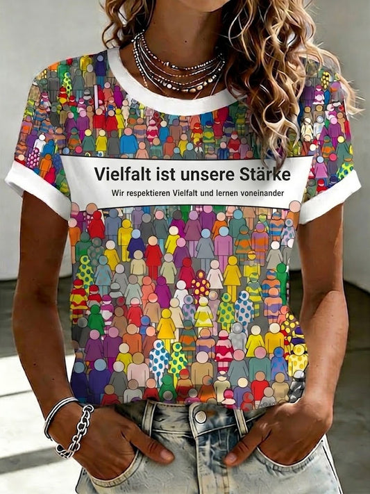 Frauen Vielfalte ist unsere Stärke Print T-Shirt