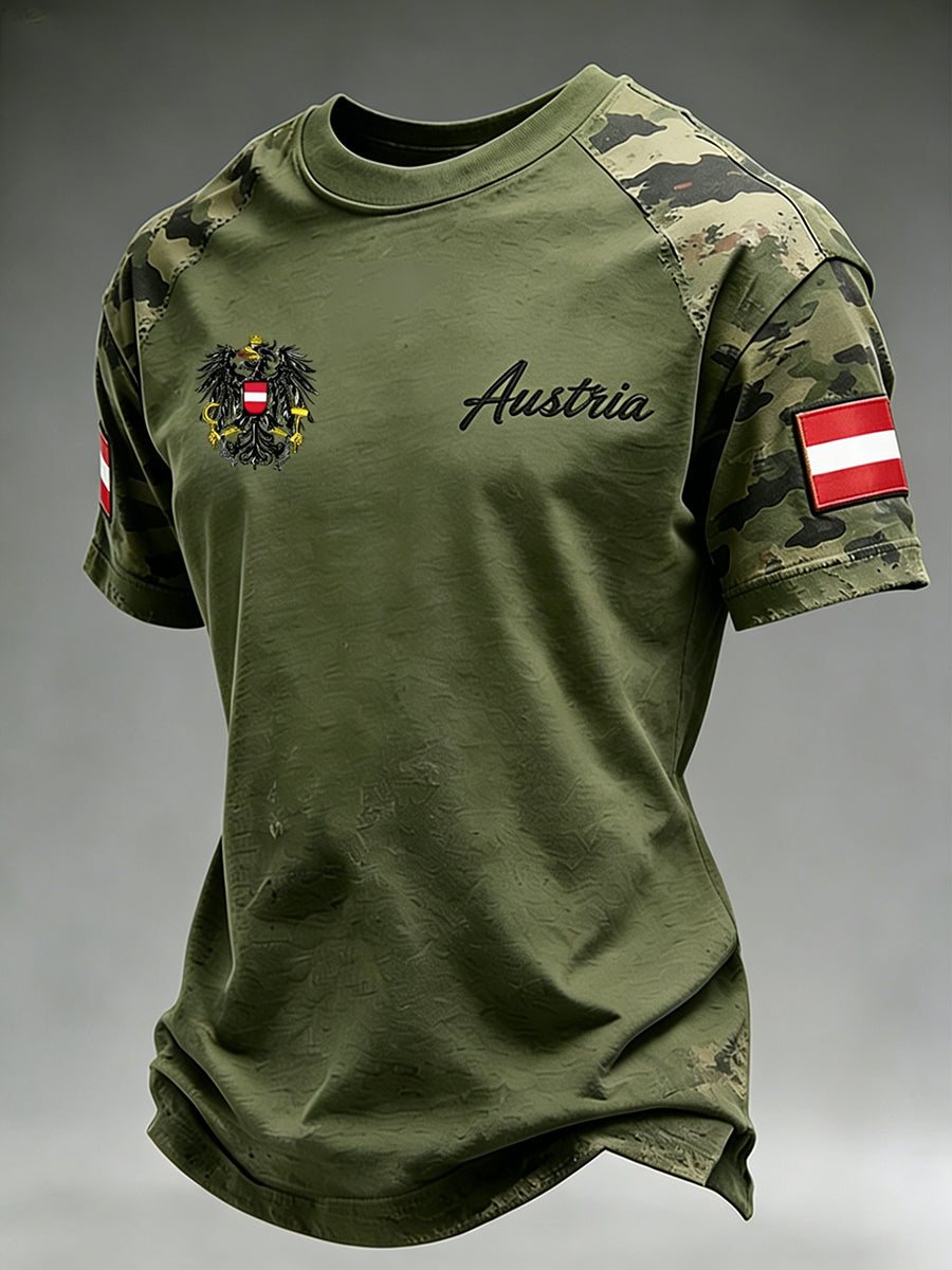 Frauen Distressed Camouflage Print T-Shirt