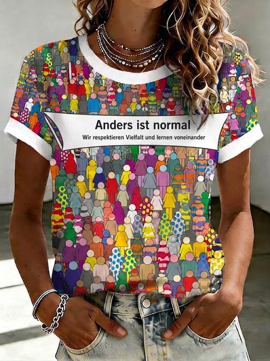 Frauen Anders ist normal Print T-Shirt