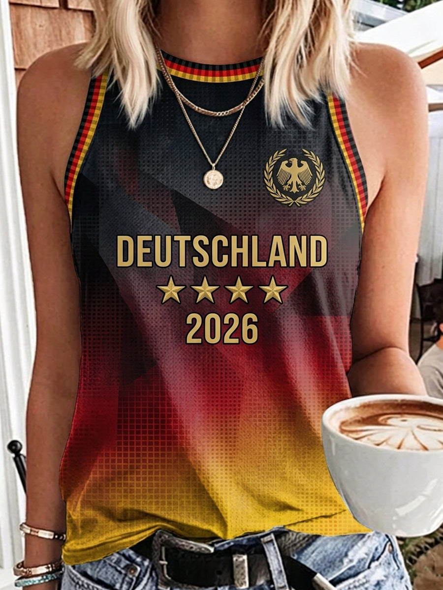 Frauen Deutsche Fußball Fan Grafik Weste Top