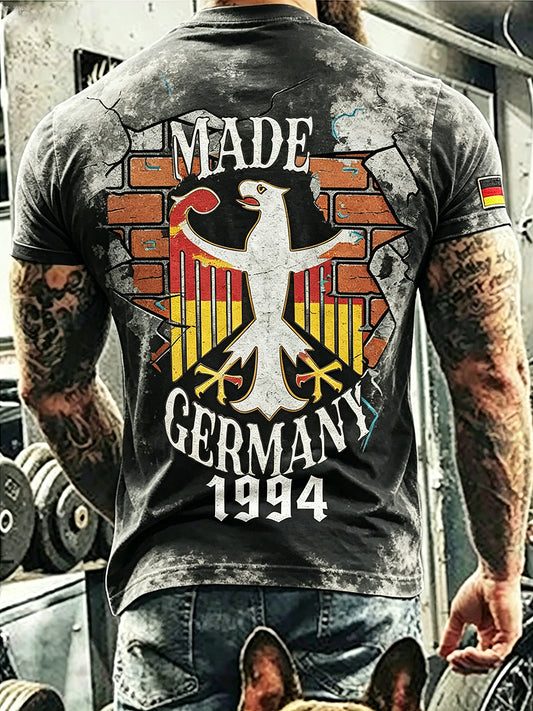 Herren-Used-T-Shirt mit deutschem Motivdruck