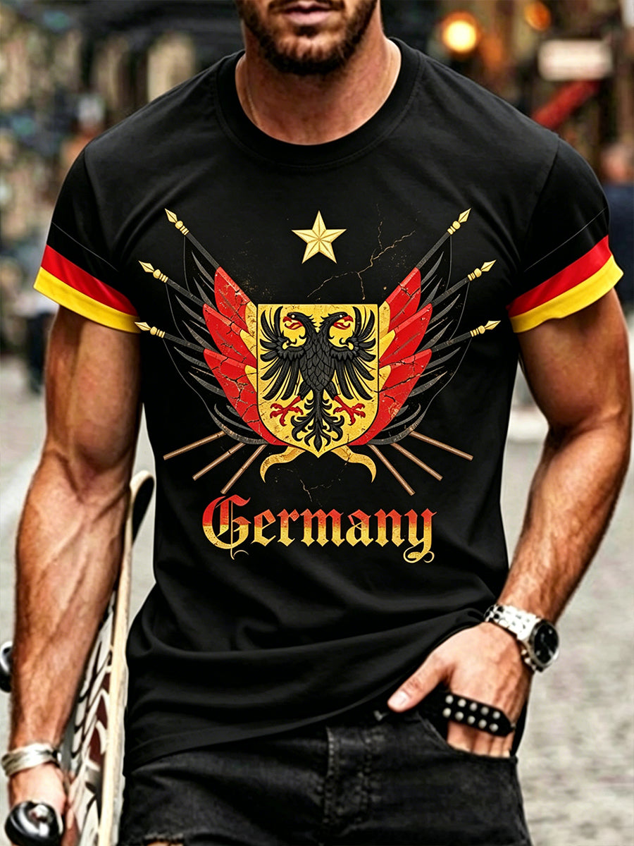 Herren-Used-T-Shirt mit deutschem Motivdruck