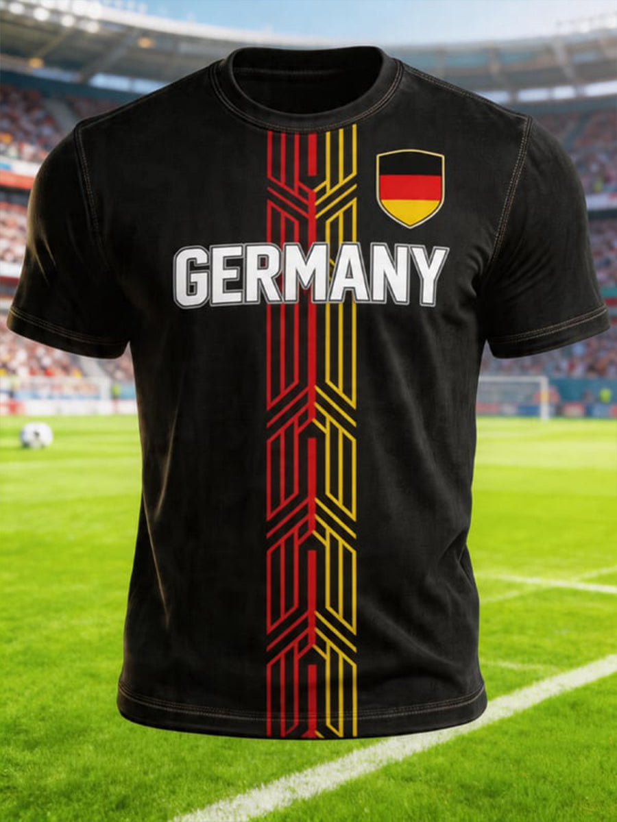 Herren-T-Shirt mit deutschem Fußballfan-Print